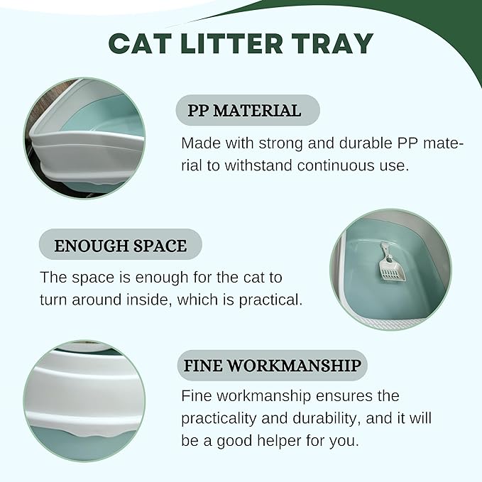 Foodie Puppies Cat Litter Tray and Scooper with Detachable Rim